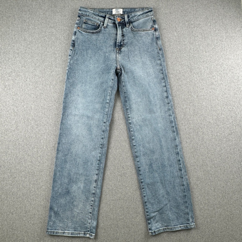 LC Lauren Conrad Jeans Womens 4 Straight Super High-Rise Blue Stretch Denim